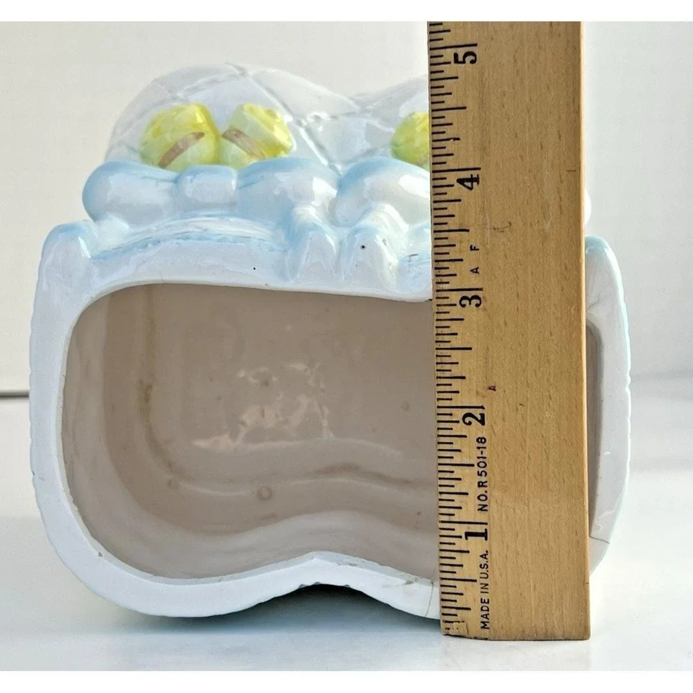 Planter Boot MY NEIL 1985 Blue Ceramic Nursery Vase Baby Decor Vintage Gift